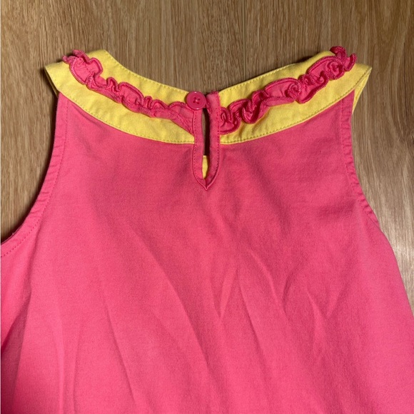 Hanna Andersson Girls Color Block Dress Pink Orange Yellow Sz 90 3T - Picture 4 of 6